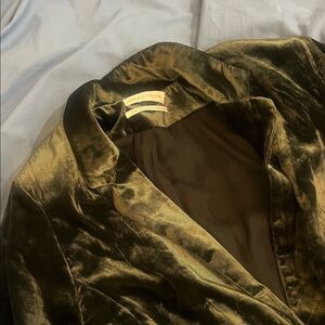 Urban Outfitters Velvet Blazer - Deep Olive